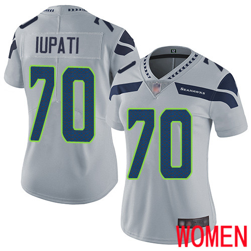 Seattle Seahawks Limited Grey Women Mike Iupati Alternate Jersey NFL Football #70 Vapor Untouchable->seattle seahawks->NFL Jersey